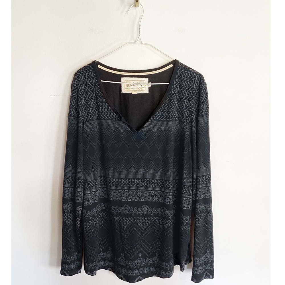 AVENTURA Organic Cotton Geometric Print Blouse Womens size XL